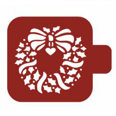Трафарет для торта "Новогодний венок"  9см 207611