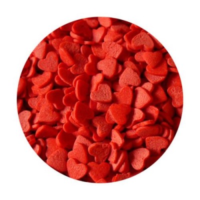 Посыпка кондитерская декоративная:  "Фигурная"  (Сердечки красные) мини tp16069