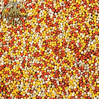 Посыпка кондитерская декоративная: "Фигурная" (перламутровая)  Шарики бордовые,золотые,серебрянные  d1мм (1кг) 20110