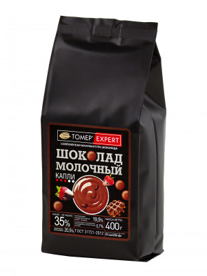 Шоколад молочный ТомерЭксперт (капли)(0,4кг*20)