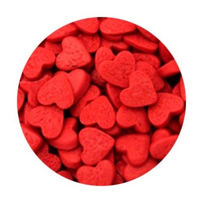 Посыпка кондитерская декоративная:  "Фигурная"  (Сердечки красные большие) tp16076