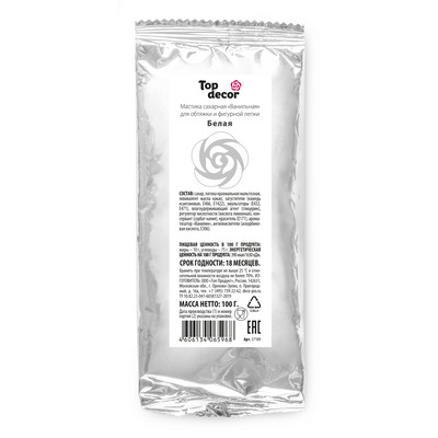 Мастика сахарная ванильная  белая 100г tp65968