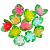 Вафельные декоративные кондитерские украшения: "Фигурные" (цветы Кактусы на трилистнике) (200) ip8828